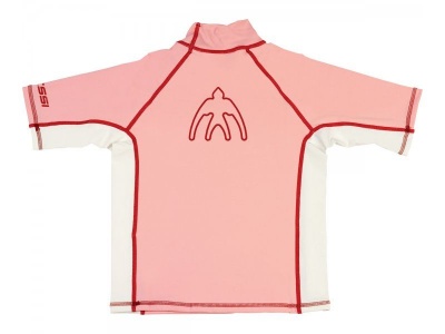 Футболка из лайкры с длиным рукавом CRESSI rash guard детская. розовая, рисунок seahorse