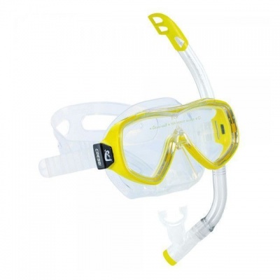 Набор Cressi Детский Ondina VIP JR (маска Ondina JR + трубка Top) Прозрачный силикон Yellow Желтый