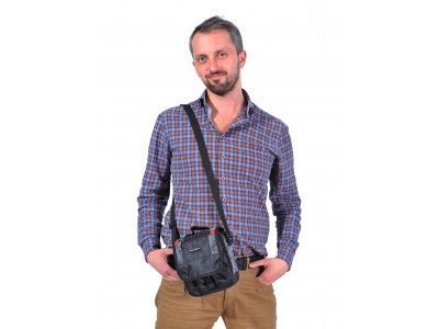 Сумка для документов BARIBAL байбак с плечевым ремнем черный / серый  20*17*7 в www.aquatavr.ru с гарантией качества