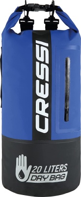 Герморюкзак CRESSI с карманом на молнии Premium BACK PACK, черный/синий, 20 литров, Cressi в www.aquatavr.ru с гарантией качества