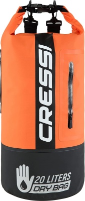 Герморюкзак CRESSI с карманом на молнии Premium BACK PACK, черный/оранжевый, 20 литров, Cressi в www.aquatavr.ru с гарантией качества